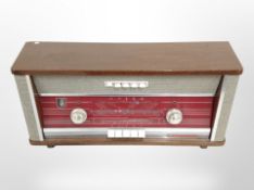 A vintage Cossor valve radio, width 60cm.