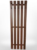 A Scandinavian painted pine hat and coat rack,