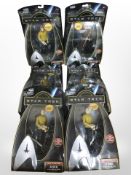 Six Playmates Toys Star Trek figurines, boxed.