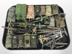 A group of vintage die-cast military vehicles including Dinky Toys, etc.