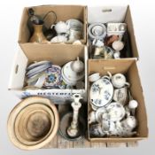 A large quantity of 20th-century continental ceramics, stone ware garden planters, lamp bases, etc.