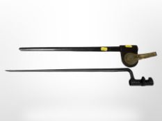 An American Civil War triangular-section bayonet with 46cm blade,