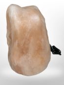 A large salt crystal lamp, height 34cm.