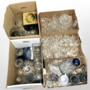 A large quantity of 20th-century drinking glasses, Scandinavian glass wares, vases,