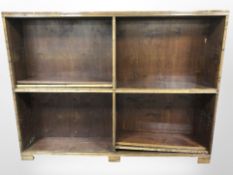 An early 20th century continental mahogany and beech open bookcase,