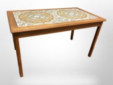 A Danish Mobelfrabrikken Toften teak coffee table with tiled inset top,
