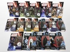 16 Hasbro Disney Star Wars figurines including Rogue One and The Force Awakens, boxed.