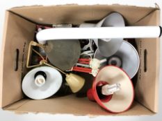 A group of 20th-century angle-poise lamps and other light fittings.