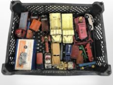 A group of mostly unboxed vintage play-worn die-cast vehicles including Dinky Supertoys No.