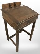 A late 19th century oak clerk's desk