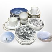 A Bing & Grøndahl white and gilt porcelain part tea set,