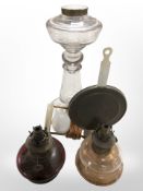 A group of oil lamps