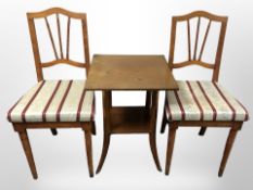 A 19th-century mahogany two-tier square occasional table, width 45cm,