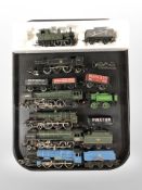 A group of OO gauge die-cast locomotives and tenders to include Hornby and Airfix.