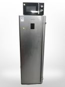 A Samsung stainless steel upright freezer,