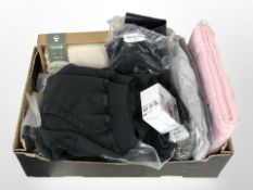 A group of new clothing including five hoodies, t-shirts, bedding, etc.