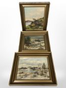 Van Reno : Three oil on board landscapes,