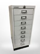 A Bisley eight-drawer index chest, height 67cm.