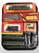 Five boxed Hornby OO gauge locomotives/tenders, together with four further unboxed models.