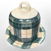 A Scottish Balloneware hand-painted stone ware cheese dish and cover.