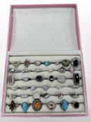 37 dress rings including examples in sterling silver.