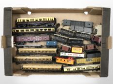 A group of OO gauge locomotives, passenger cars and tenders including Tri-ang, Bachmann, etc.