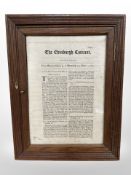 A original copy of the Edinburgh Courant Number 1, dated 1705,