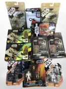11 Hasbro and Kenner Star Wars toys including The Saga Collection, boxed.