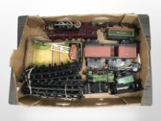 A group of vintage tin-plate locomotive and tenders, later plastic models, quantity of track,