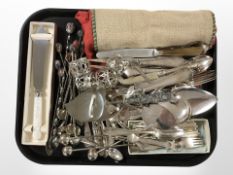 A quantity of EPNS flat ware, napkin rings, etc.