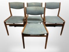 A set of four Danish teak dining chairs designed by Knud Andersen for JCA Jensen