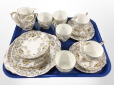 21 pieces of Queen Anne tea china.