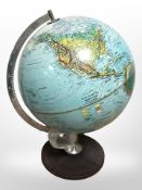 A 20th-century Danish desk globe, height 42cm.