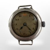 An early-20th century lady's silver-cased Rolex manual-wind wristwatch, case 28mm.