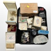 A group of jewellery including 9ct gold pendant, other gold-plated pieces,