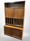 A 20th-century Danish teak sliding-door bookcase/record cabinet,