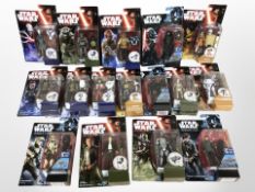 16 Hasbro Disney Star Wars figurines including Rogue One and The Force Awakens, boxed.