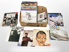 A collection of vinyl LP records and 45 singles to include compilations, Whitney Houston,