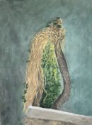 Danish school : Abstract tree study, oil on canvas, 30cm x 40cm,