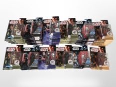 30 Hasbro Disney Star Wars figurines including The Force Awakens (mostly duplicates), boxed.