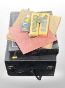 A Columbia table top record player,