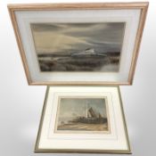 John S Gilliott : 'At Rest, Old Lady, Kippford', watercolour, 34cm x 50cm, signed and dated 1981,