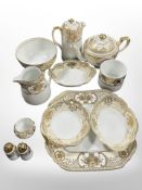 Twelves pieces of Noritake gilded porcelain tea china and other table wares