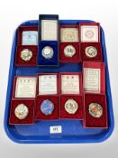 Eight Halcyon Days Christmas enamelled trinket boxes,