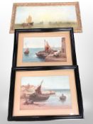 A pair of antiquarian colour prints after Young depicting fishing boat scenes,