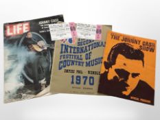 A group of ephemera relating to Johnny Cash including a Second International Festival of Country