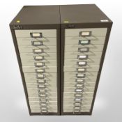 A pair of Silverline metal index chests,