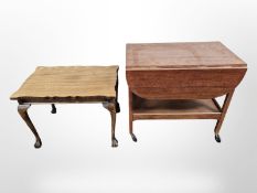 A teak trolley,