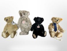 Four Steiff teddy bears including Josef, Father, 1910 limited edition, and Appolonia Margarete,