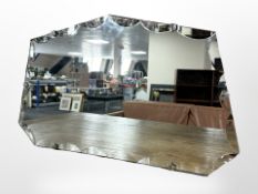An Art Deco frameless mirror,